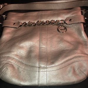 COACH SILVER LEATHER CROSSBODY HANDBAG
